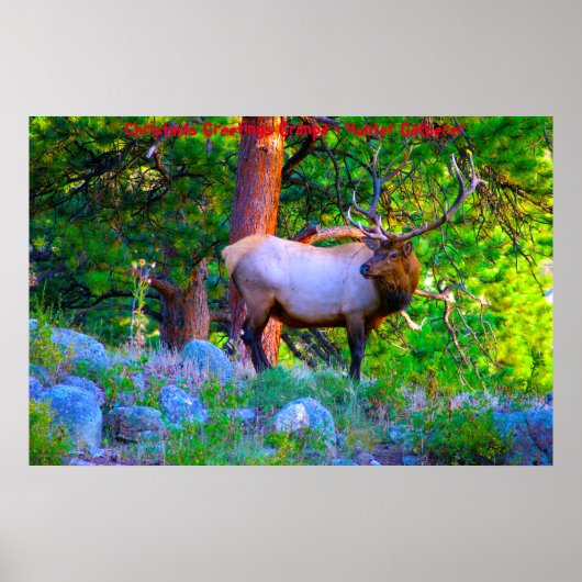 Kerstgroeten opa Hunter Gatherer Poster (Voorkant)