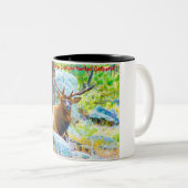 Kerstgroeten opa Hunter Gatherer Tweekleurige Koffiemok (Voorkant rechts)