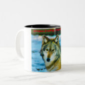 Kerstgroeten opa Hunter Gatherer Tweekleurige Koffiemok (Voorkant links)