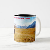 Kerstgroeten opa Hunter Gatherer Tweekleurige Koffiemok (Voorkant rechts)