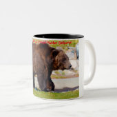 Kerstgroeten opa Hunter Gatherer Tweekleurige Koffiemok (Voorkant rechts)