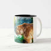 Kerstgroeten opa Hunter Gatherer Tweekleurige Koffiemok (Voorkant rechts)