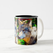 Kerstgroeten opa Hunter Gatherer Tweekleurige Koffiemok (Voorkant rechts)