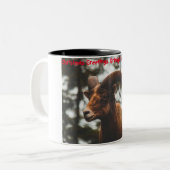 Kerstgroeten opa Hunter Gatherer Tweekleurige Koffiemok (Voorkant links)