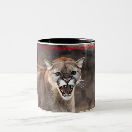 Kerstgroeten opa Hunter Gatherer Tweekleurige Koffiemok (Center)