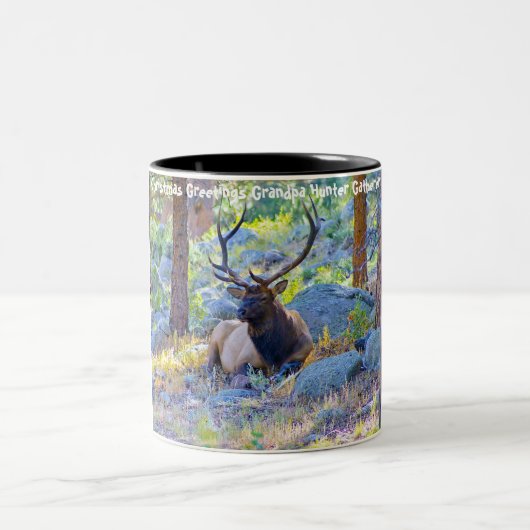 Kerstgroeten opa Hunter Gatherer Tweekleurige Koffiemok (Center)