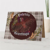 Kerstgroeten Paarse Vink  Kaart (Voorkant)