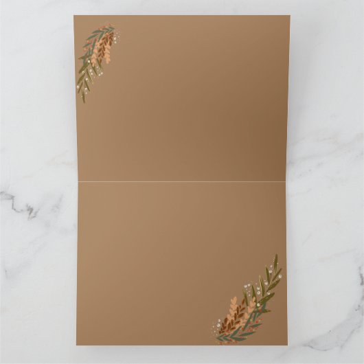 Kerstgroeten Paarse Vink  Kaart (Binnen)