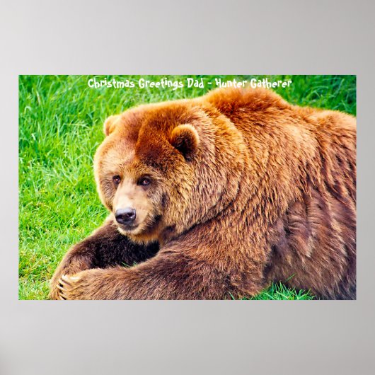 Kerstgroeten Papa Hunter Gatherer Poster (Voorkant)