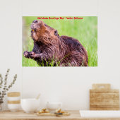 Kerstgroeten Papa Hunter Gatherer Poster (Keuken)