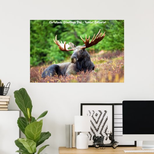 Kerstgroeten Papa Hunter Gatherer Poster (Thuiskantoor)