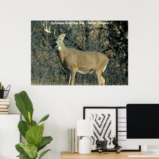 Kerstgroeten Papa Hunter Gatherer Poster (Thuiskantoor)