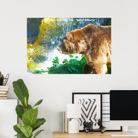 Kerstgroeten Papa Hunter Gatherer Poster (Thuiskantoor)