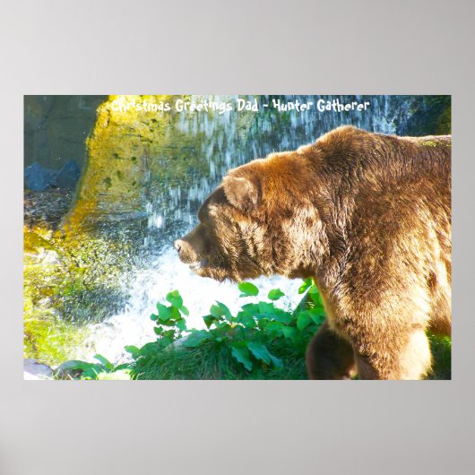 Kerstgroeten Papa Hunter Gatherer Poster (Voorkant)