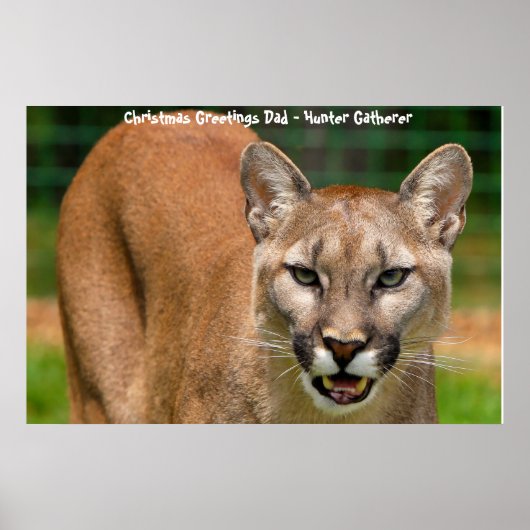 Kerstgroeten Papa Hunter Gatherer Poster (Voorkant)