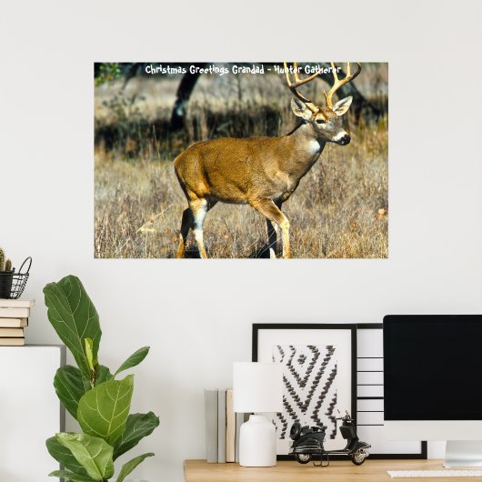 Kerstgroeten Papa Hunter Gatherer Poster (Thuiskantoor)