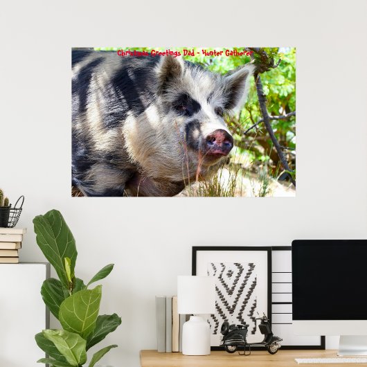Kerstgroeten Papa Hunter Gatherer Poster (Thuiskantoor)