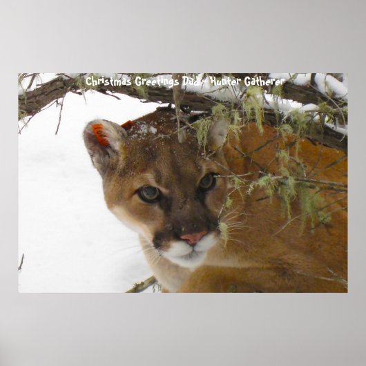 Kerstgroeten Papa Hunter Gatherer Poster (Voorkant)