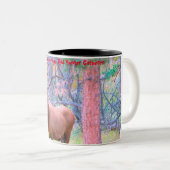 Kerstgroeten Papa Hunter Gatherer Tweekleurige Koffiemok (Voorkant rechts)