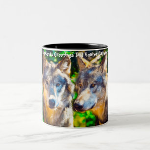 Kerstgroeten Papa Hunter Gatherer Tweekleurige Koffiemok