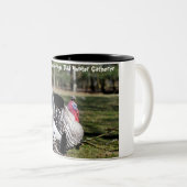 Kerstgroeten Papa Hunter Gatherer Tweekleurige Koffiemok (Voorkant rechts)