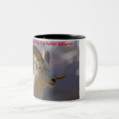 Kerstgroeten Papa Hunter Gatherer Tweekleurige Koffiemok (Voorkant rechts)