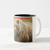 Kerstgroeten Papa Hunter Gatherer Tweekleurige Koffiemok (Voorkant rechts)