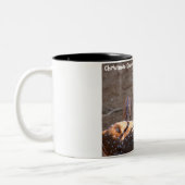 Kerstgroeten Papa Hunter Gatherer Tweekleurige Koffiemok (Links)