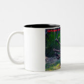 Kerstgroeten Papa Hunter Gatherer Tweekleurige Koffiemok (Links)