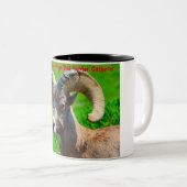 Kerstgroeten Papa Hunter Gatherer Tweekleurige Koffiemok (Voorkant rechts)