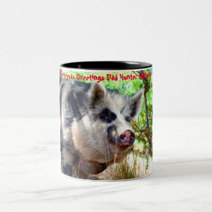 Kerstgroeten Papa Hunter Gatherer Tweekleurige Koffiemok
