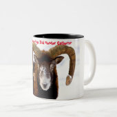 Kerstgroeten Papa Hunter Gatherer Tweekleurige Koffiemok (Voorkant rechts)