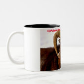 Kerstgroeten Papa Hunter Gatherer Tweekleurige Koffiemok (Links)