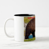 Kerstgroeten Papa Hunter Gatherer Tweekleurige Koffiemok (Links)