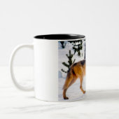 Kerstgroeten Papa Hunter Gatherer Tweekleurige Koffiemok (Links)