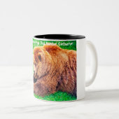 Kerstgroeten Papa Hunter Gatherer Tweekleurige Koffiemok (Voorkant rechts)