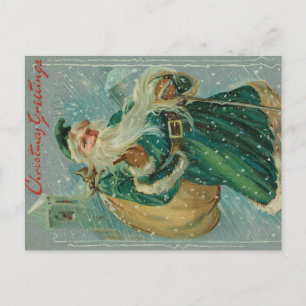 Kerstgroeten-Retro Sinterklaas Ansichtkaart Briefkaart
