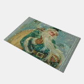 Kerstgroeten-Retro Sinterklaas Ansichtkaart Deurmat (Schuin)