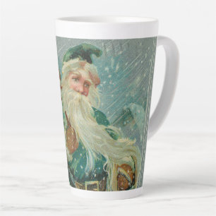 Kerstgroeten-Retro Sinterklaas Ansichtkaart Latte Mok