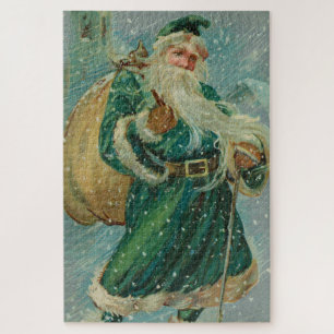 Kerstgroeten-Retro Sinterklaas Ansichtkaart Legpuzzel