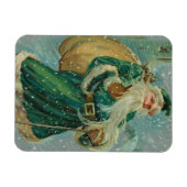 Kerstgroeten-Retro Sinterklaas Ansichtkaart Magneet (Horizontaal)