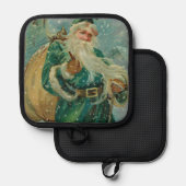 Kerstgroeten-Retro Sinterklaas Ansichtkaart Pannenlap (Voorkant / Achterkant)
