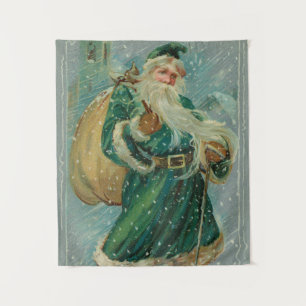 Kerstgroeten-Retro Sinterklaas Ansichtkaart Wandkleed