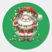 Kerstgroeten Ronde Sticker (Voorkant)