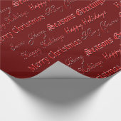 Kerstgroeten (rood) cadeaupapier (Hoek)