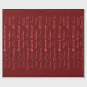 Kerstgroeten (rood) cadeaupapier (Vlak)