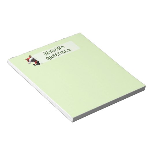  Kerstgroeten Schattigee Kat Notitieblok (Schuin)