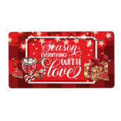 Kerstgroeten Seizoen met liefde Etiket (Voorkant)