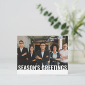 Kerstgroeten Simple Modern Aangepaste Foto Feestdagenkaart (Staand voorkant)