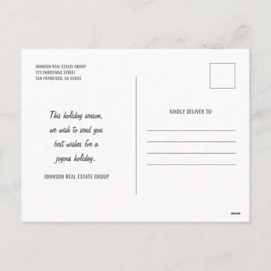 Kerstgroeten Simple Modern Aangepaste Foto Feestdagenkaart (Achterkant)